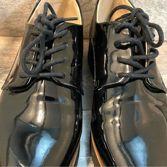 ALDO Louirede Black Women Oxford Shoes Lace-Up  1.25 Platform Wedge Heel - Picture 13 of 13